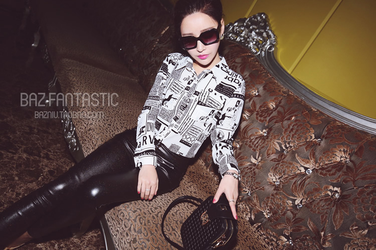 WT6069 Korea Stylish Top Black